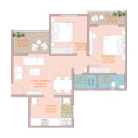 Royal Keys Charholi 2 BHK Floor Plan Image